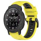 For Garmin Instinct Crossover 22mm Sports Two-Color Silicone Watch Band(Yellow+Black) - 1