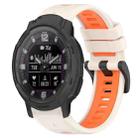 For Garmin Instinct Crossover 22mm Sports Two-Color Silicone Watch Band(Starlight+Orange) - 1