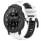 For Garmin Instinct Crossover Solar 22mm Sports Two-Color Silicone Watch Band(White+Black) - 1