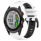 For Garmin Approach S62 22mm Sports Two-Color Silicone Watch Band(White+Black) - 1