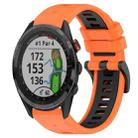 For Garmin Approach S62 22mm Sports Two-Color Silicone Watch Band(Orange+Black) - 1