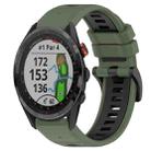 For Garmin Approach S62 22mm Sports Two-Color Silicone Watch Band(Olive Green+Black) - 1