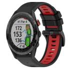 For Garmin Approach S62 22mm Sports Two-Color Silicone Watch Band(Black+Red) - 1