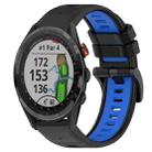 For Garmin Approach S62 22mm Sports Two-Color Silicone Watch Band(Black+Blue) - 1