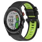 For Garmin Approach S62 22mm Sports Two-Color Silicone Watch Band(Black+Lime Green) - 1