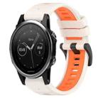 For Garmin Fenix 5 22mm Sports Two-Color Silicone Watch Band(Starlight+Orange) - 1