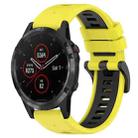 For Garmin Fenix 5 Plus 22mm Sports Two-Color Silicone Watch Band(Yellow+Black) - 1