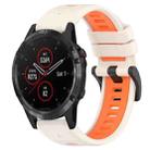 For Garmin Fenix 5 Plus 22mm Sports Two-Color Silicone Watch Band(Starlight+Orange) - 1