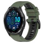 For Garmin Forerunner 965 22mm Sports Two-Color Silicone Watch Band(Olive Green+Black) - 1