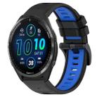 For Garmin Forerunner 965 22mm Sports Two-Color Silicone Watch Band(Black+Blue) - 1