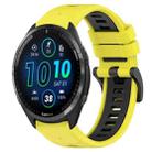 For Garmin Forerunner 965 22mm Sports Two-Color Silicone Watch Band(Yellow+Black) - 1