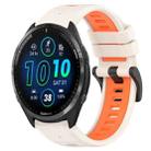 For Garmin Forerunner 965 22mm Sports Two-Color Silicone Watch Band(Starlight+Orange) - 1