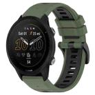 For Garmin Forerunner 955 22mm Sports Two-Color Silicone Watch Band(Olive Green+Black) - 1