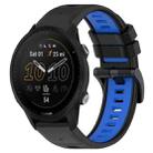 For Garmin Forerunner 955 22mm Sports Two-Color Silicone Watch Band(Black+Blue) - 1