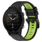 For Garmin Forerunner 955 22mm Sports Two-Color Silicone Watch Band(Black+Lime Green) - 1