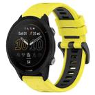 For Garmin Forerunner 955 22mm Sports Two-Color Silicone Watch Band(Yellow+Black) - 1