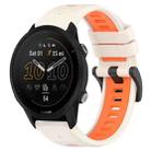 For Garmin Forerunner 955 22mm Sports Two-Color Silicone Watch Band(Starlight+Orange) - 1