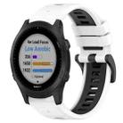 For Garmin Forerunner 945 22mm Sports Two-Color Silicone Watch Band(White+Black) - 1