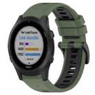 For Garmin Forerunner 945 22mm Sports Two-Color Silicone Watch Band(Olive Green+Black) - 1