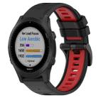 For Garmin Forerunner 945 22mm Sports Two-Color Silicone Watch Band(Black+Red) - 1