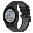 For Garmin Forerunner 945 22mm Sports Two-Color Silicone Watch Band(Black+Grey) - 1