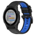 For Garmin Forerunner 945 22mm Sports Two-Color Silicone Watch Band(Black+Blue) - 1