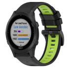 For Garmin Forerunner 945 22mm Sports Two-Color Silicone Watch Band(Black+Lime Green) - 1