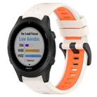 For Garmin Forerunner 945 22mm Sports Two-Color Silicone Watch Band(Starlight+Orange) - 1