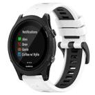 For Garmin Forerunner 935 22mm Sports Two-Color Silicone Watch Band(White+Black) - 1