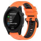 For Garmin Forerunner 935 22mm Sports Two-Color Silicone Watch Band(Orange+Black) - 1