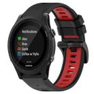 For Garmin Forerunner 935 22mm Sports Two-Color Silicone Watch Band(Black+Red) - 1