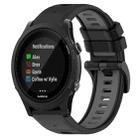 For Garmin Forerunner 935 22mm Sports Two-Color Silicone Watch Band(Black+Grey) - 1