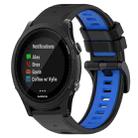 For Garmin Forerunner 935 22mm Sports Two-Color Silicone Watch Band(Black+Blue) - 1
