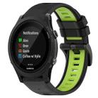 For Garmin Forerunner 935 Sports Two-Color 22mm Silicone Watch Band(Black+Lime Green) - 1