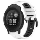 For Garmin Instinct 2 22mm Sports Two-Color Silicone Watch Band(White+Black) - 1