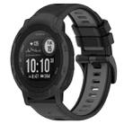 For Garmin Instinct 22mm Sports Two-Color Silicone Watch Band(Black+Grey) - 1