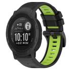 For Garmin Instinct 22mm Sports Two-Color Silicone Watch Band(Black+Lime Green) - 1