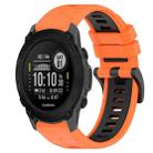 For Garmin Descent G1 22mm Sports Two-Color Silicone Watch Band(Orange+Black) - 1