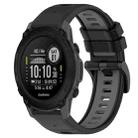 For Garmin Descent G1 22mm Sports Two-Color Silicone Watch Band(Black+Grey) - 1