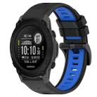 For Garmin Descent G1 22mm Sports Two-Color Silicone Watch Band(Black+Blue) - 1