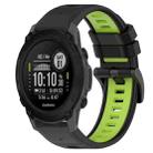 For Garmin Descent G1 22mm Sports Two-Color Silicone Watch Band(Black+Lime Green) - 1