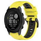 For Garmin Descent G1 22mm Sports Two-Color Silicone Watch Band(Yellow+Black) - 1