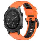 For Garmin MARQ Commander 22mm Sports Two-Color Silicone Watch Band(Orange+Black) - 1