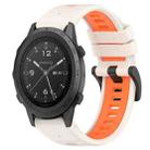 For Garmin MARQ Commander 22mm Sports Two-Color Silicone Watch Band(Starlight+Orange) - 1