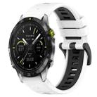 For Garmin MARQ Athlete 22mm Sports Two-Color Silicone Watch Band(White+Black) - 1
