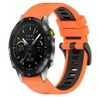 For Garmin MARQ Athlete 22mm Sports Two-Color Silicone Watch Band(Orange+Black) - 1