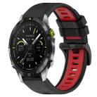 For Garmin MARQ Athlete 22mm Sports Two-Color Silicone Watch Band(Black+Red) - 1