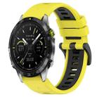 For Garmin MARQ Athlete 22mm Sports Two-Color Silicone Watch Band(Yellow+Black) - 1
