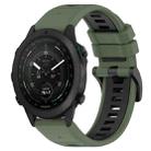 For Garmin MARQ Golfer 22mm Sports Two-Color Silicone Watch Band(Olive Green+Black) - 1