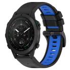 For Garmin MARQ Golfer 22mm Sports Two-Color Silicone Watch Band(Black+Blue) - 1